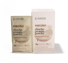 Mikuna Chocho bottle pour showing a protein-packed shake for active days.