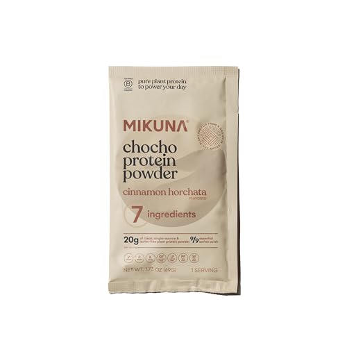 Mikuna Chocho shake glass with cinnamon horchata flavor for workouts.