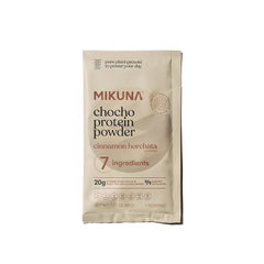 Mikuna Chocho shake glass with cinnamon horchata flavor for workouts.