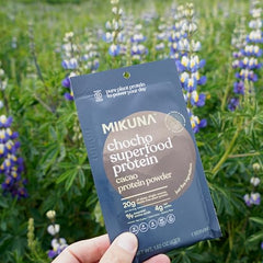 Uso diario de Mikuna Chocho cacao, sabor natural.
