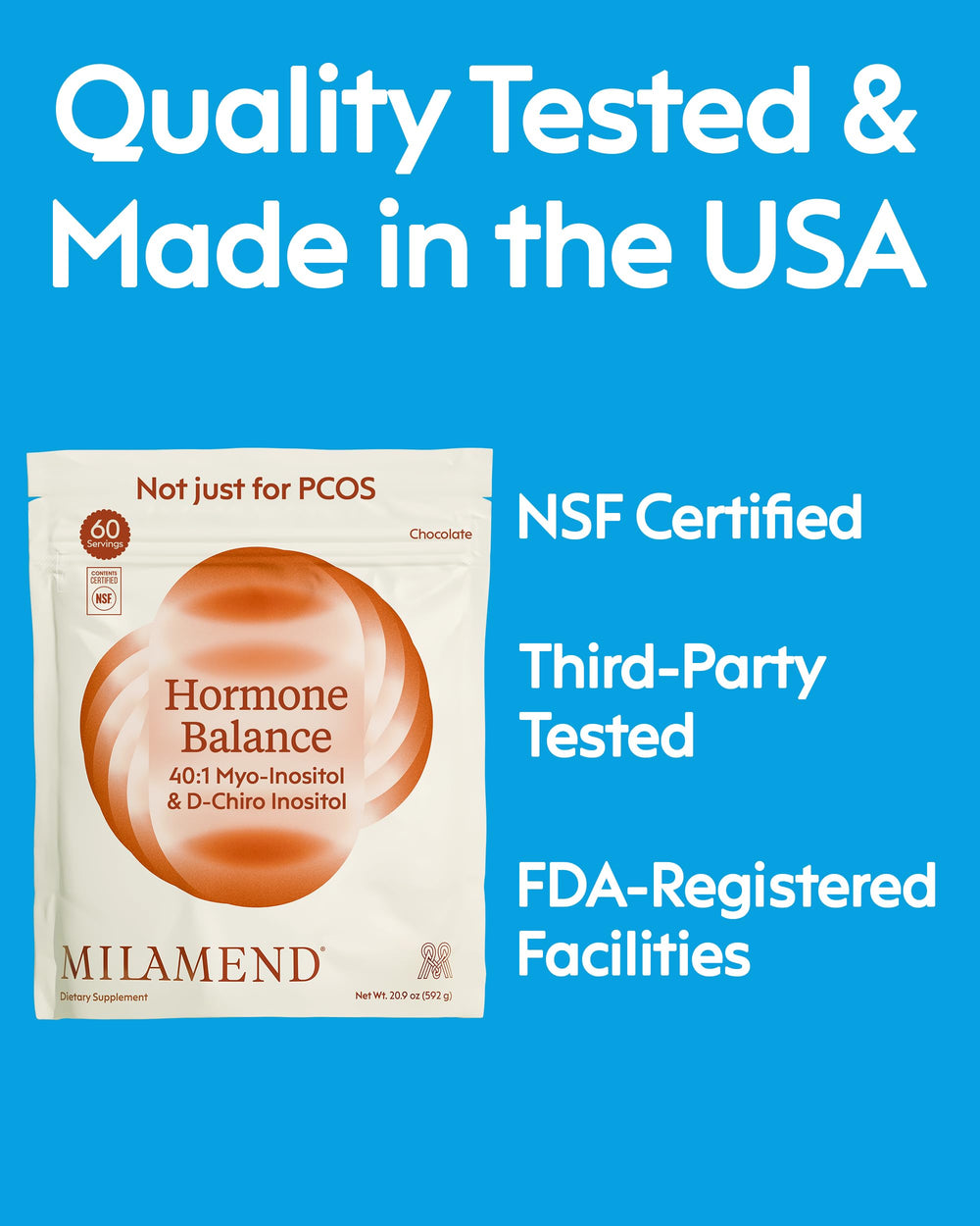 Vegan non-GMO icons on Milamend packaging