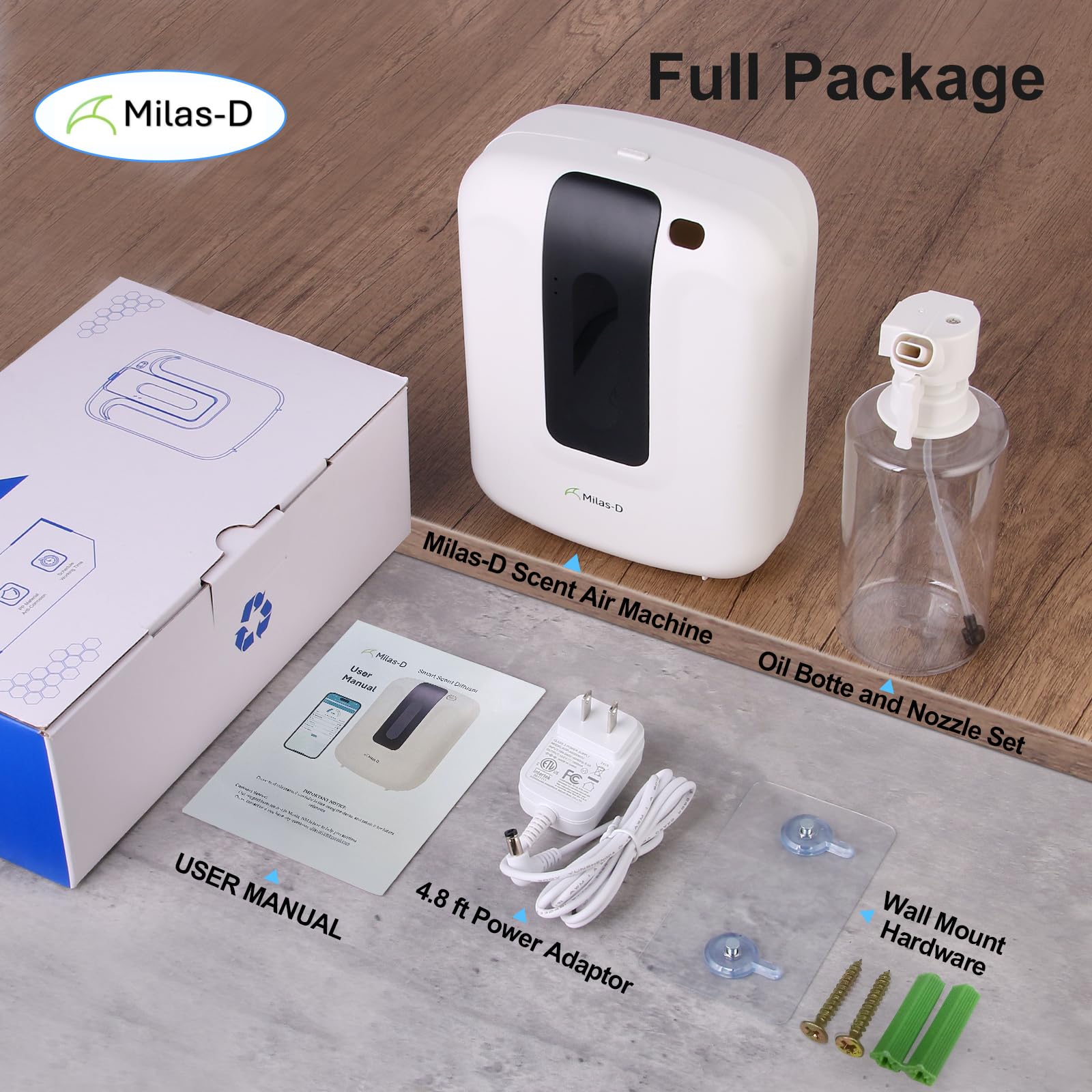 Milas-D Waterless Diffuser luxury hotel scent for large areas like lobbies
