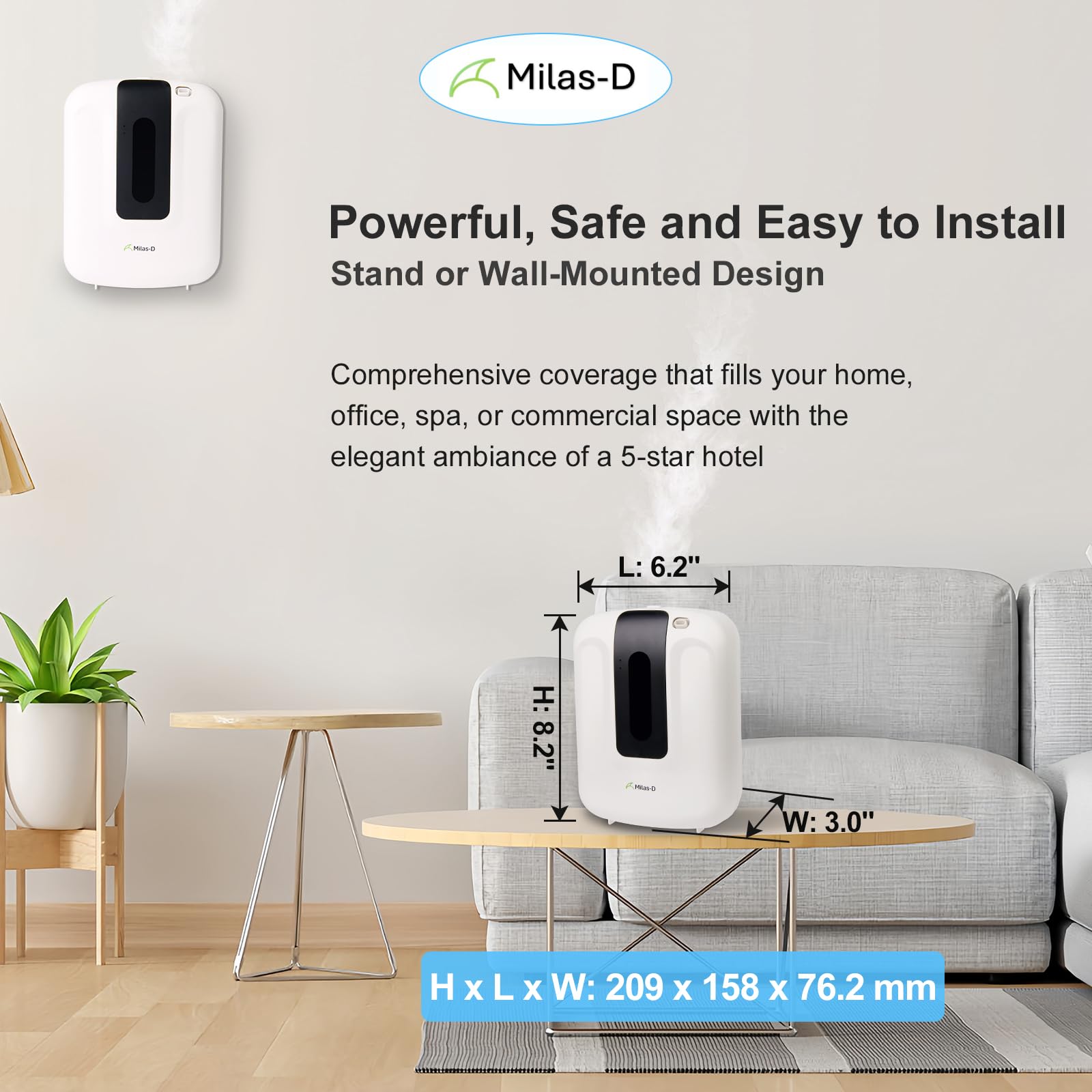 Milas-D Waterless Diffuser safe for families and pets, natural aromas