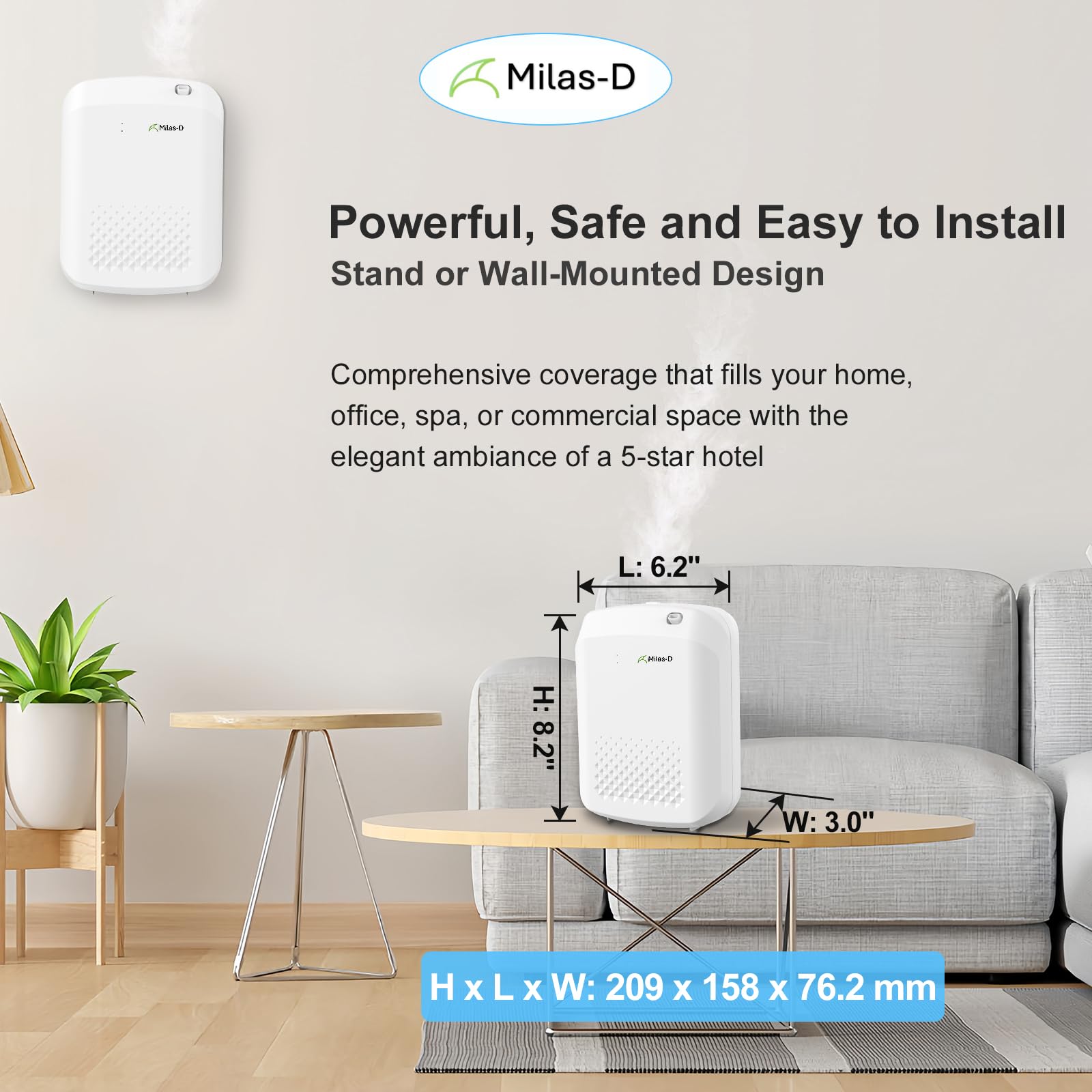 Milas-D waterless diffuser designed for pet and family safety.