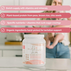 Milk Dust brownie flavor packaging on display for indulgent lactation support.