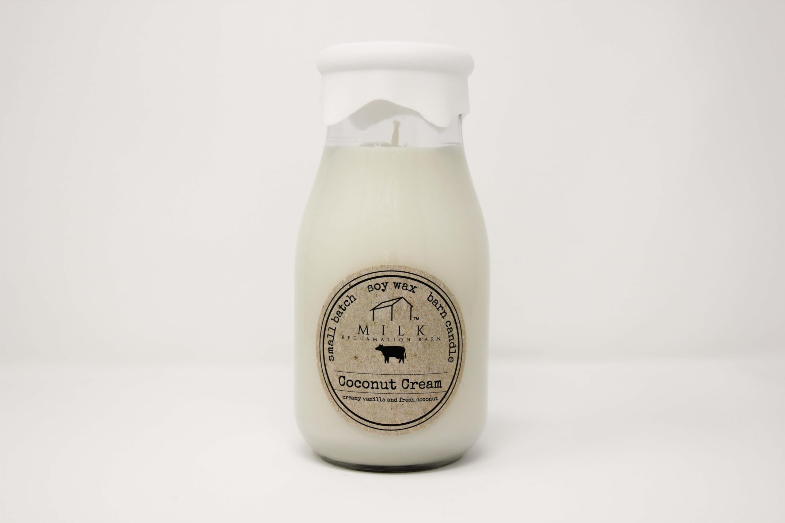 Milk Reclamation Barn coconut cream milk bottle candle enhances cozy farmhouse ambiance
