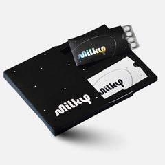 Milky Lactose Intolerance Pills front pack showing dairy relief in discreet packaging.