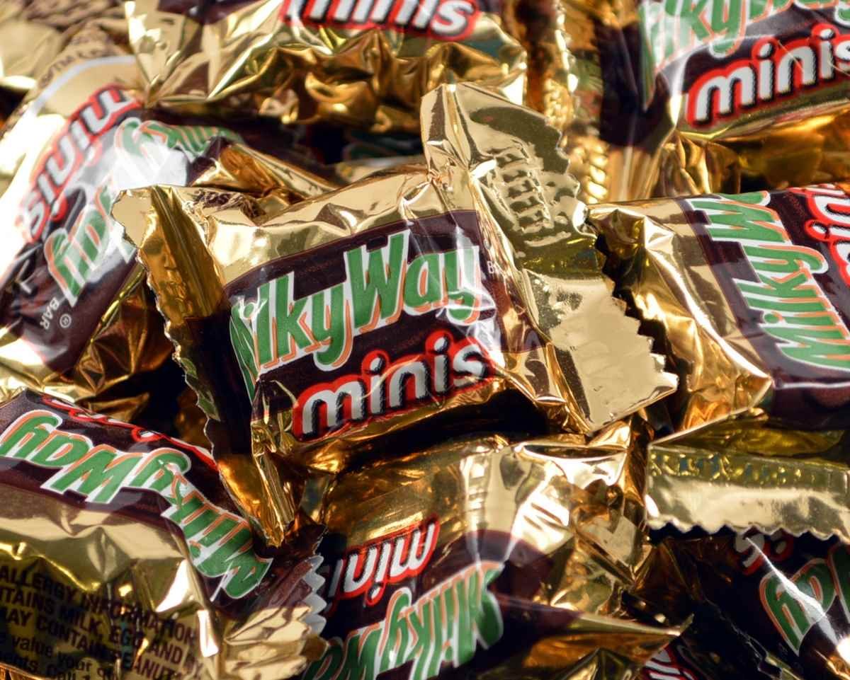 Milky Way Bite Size Candy Bars image highlights creamy chocolate and chewy nougat, ideal for sharing
