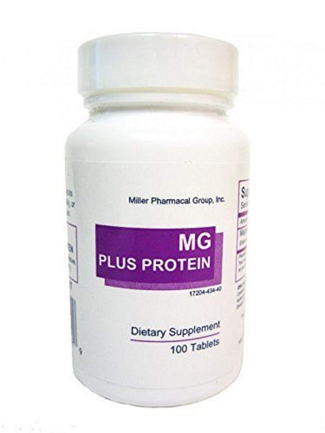 Miller Mg Plus Protein bottle displaying 100 tablets for daily magnesium support