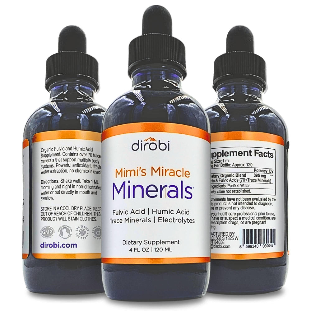 Mimi's Miracle Minerals bottle front view for daily mineral support.