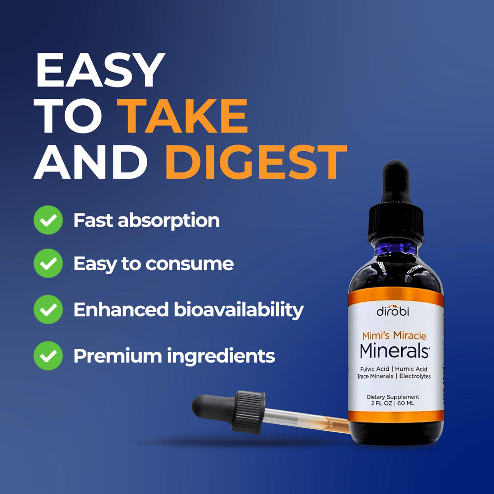 Mimi's Miracle Minerals liquid drops enable rapid absorption and easy digestion.