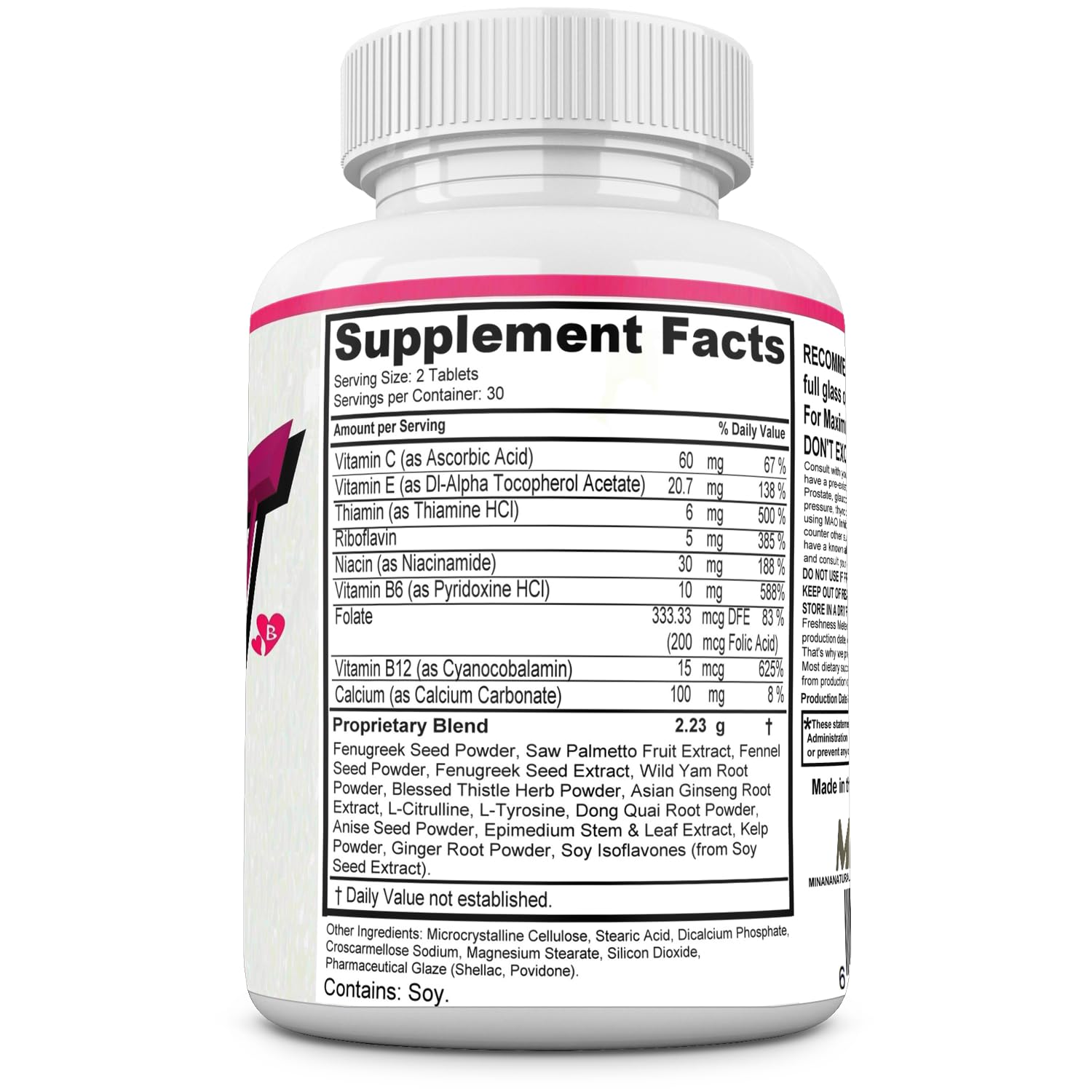MINANATURALS Bust Blast bottle with hands demonstrating a convenient daily regimen.