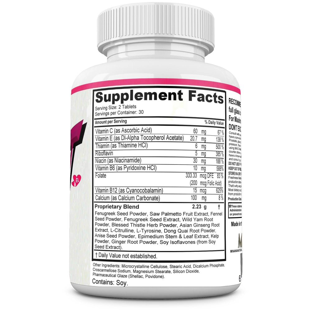 MINANATURALS Bust Blast bottle with hands demonstrating a convenient daily regimen.