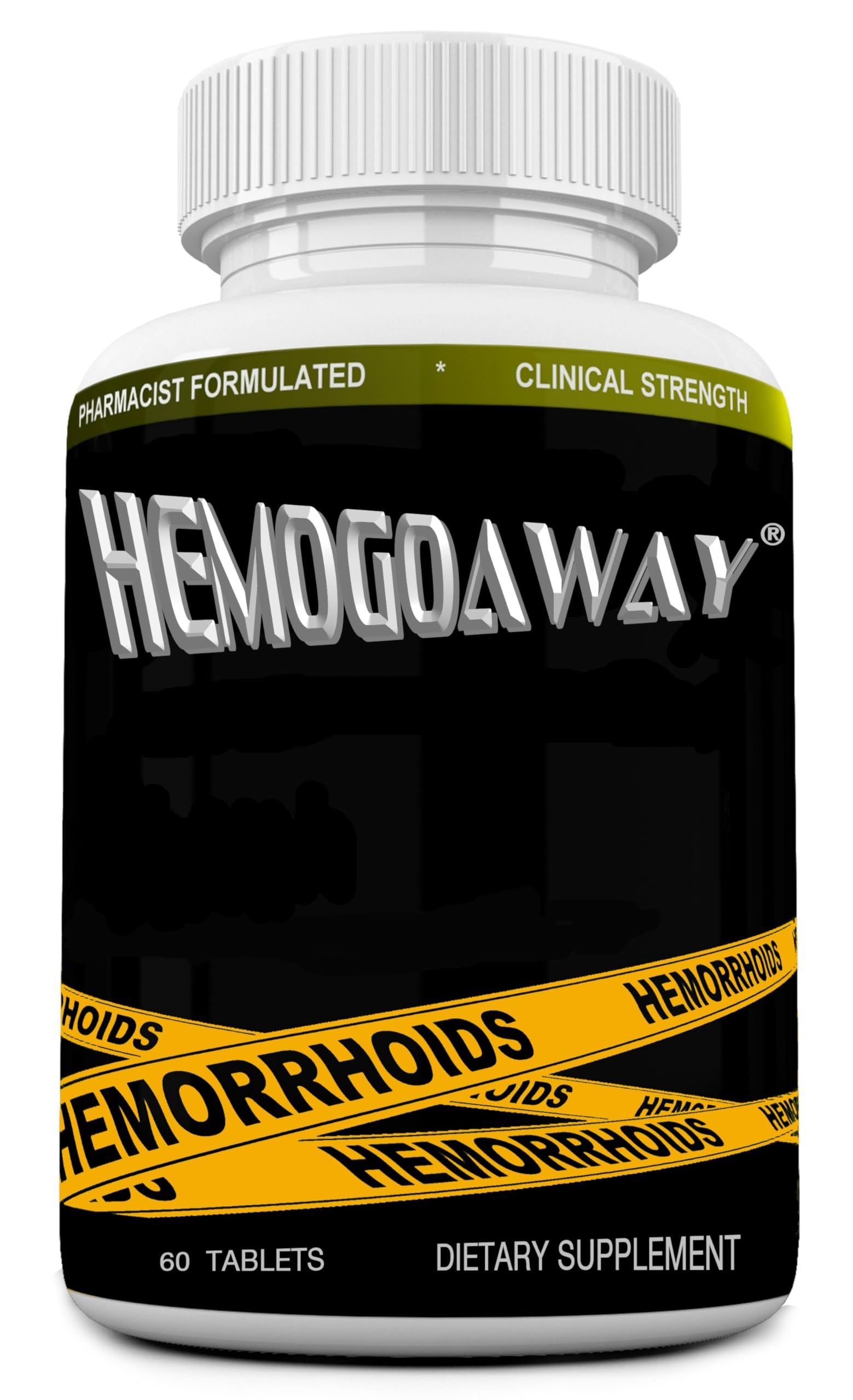 MINANATURALS HEMOGOAWAY bottle front shows natural formulation for hemorrhoid support