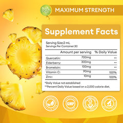 Minch Quercetin Liquid Drops served with water for daily use