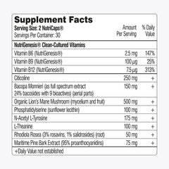 Label detail shows Citicoline and L-Theanine, supporting brain function