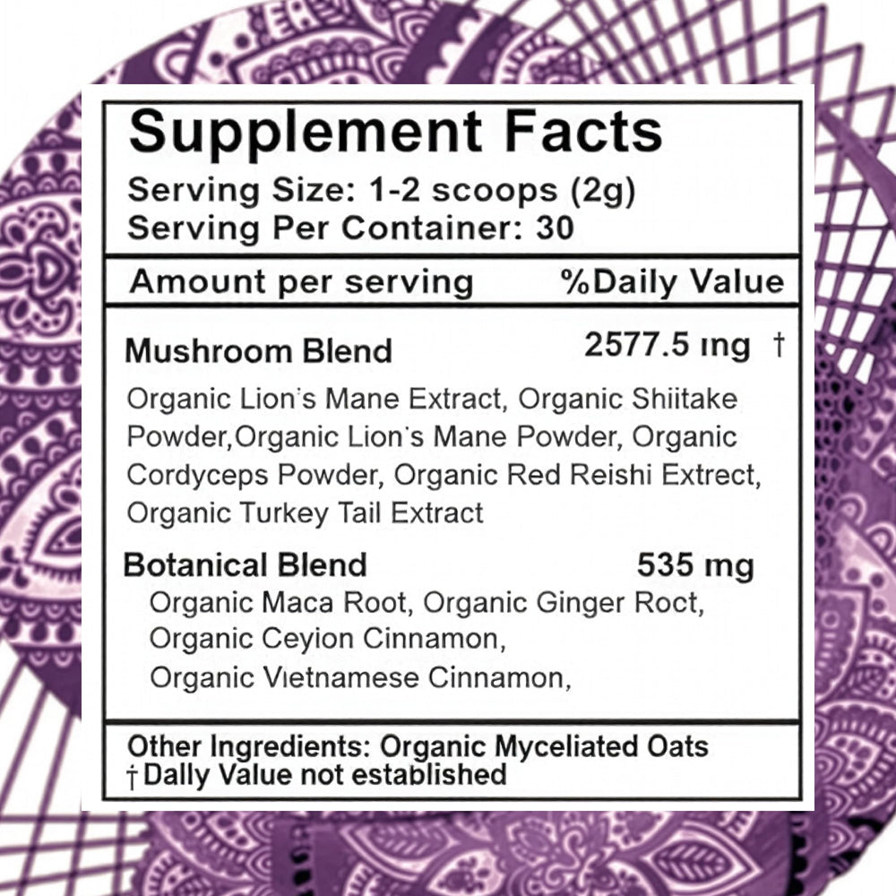 Mind Master bottle close-up showing organic brain support blend for daily balance