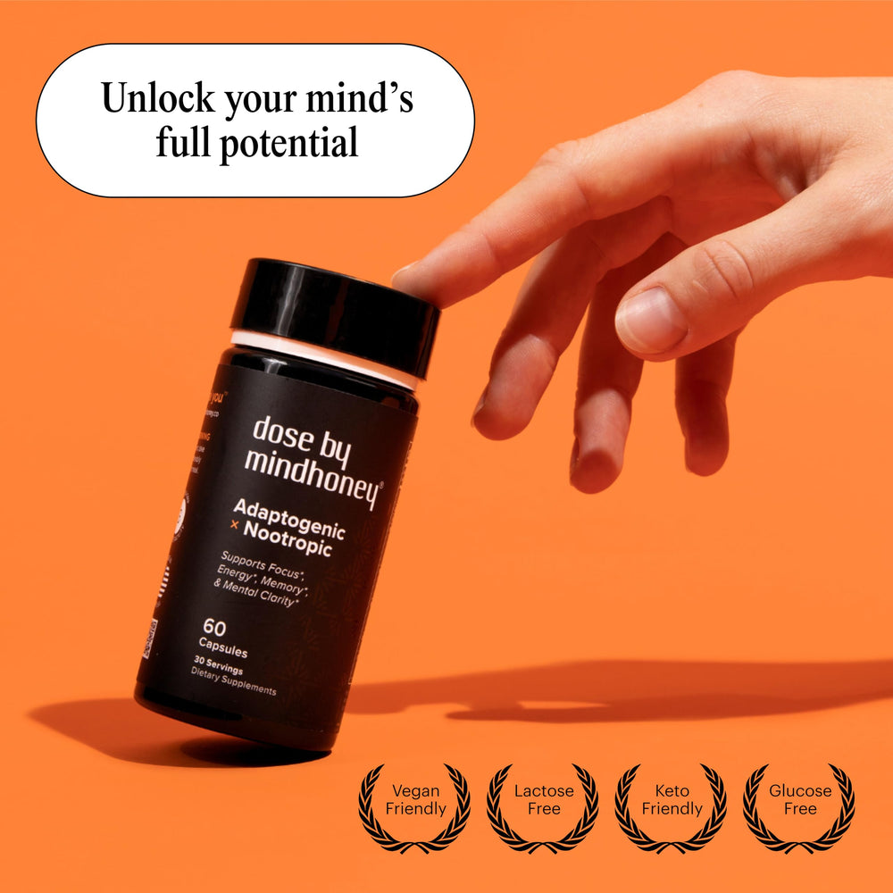 MINDHONEY DOSE packaging unboxed illustrates eco-friendly packaging and premium branding.