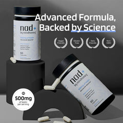 Closeup of NAD+ capsules from MindHONEY for clean energy.