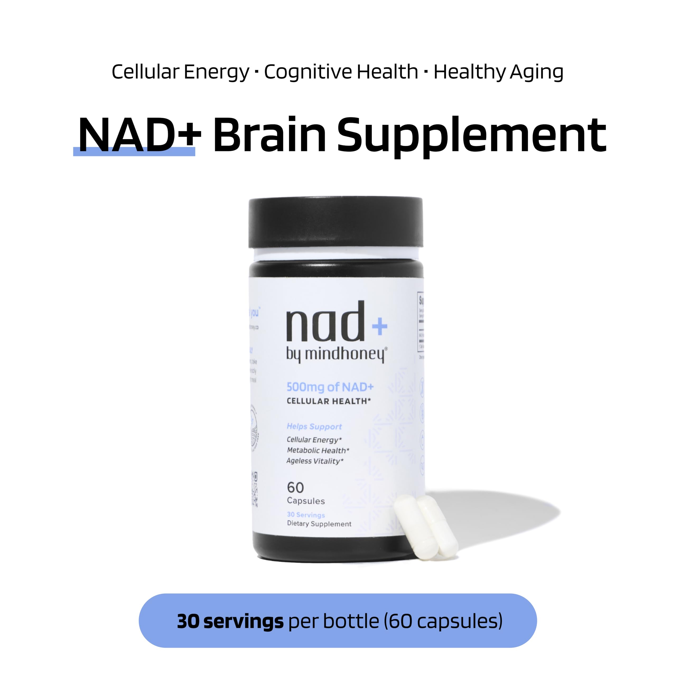 USA-made MindHONEY NAD+ badge signaling quality.