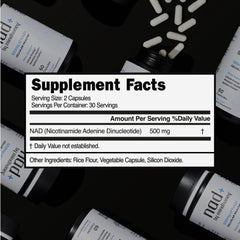 Vegan, non-GMO, gluten-free NAD+ formula by MindHONEY.