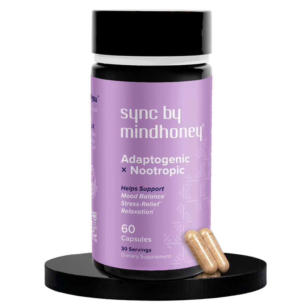 Mindhoney SYNC 60-count bottle front for mood support