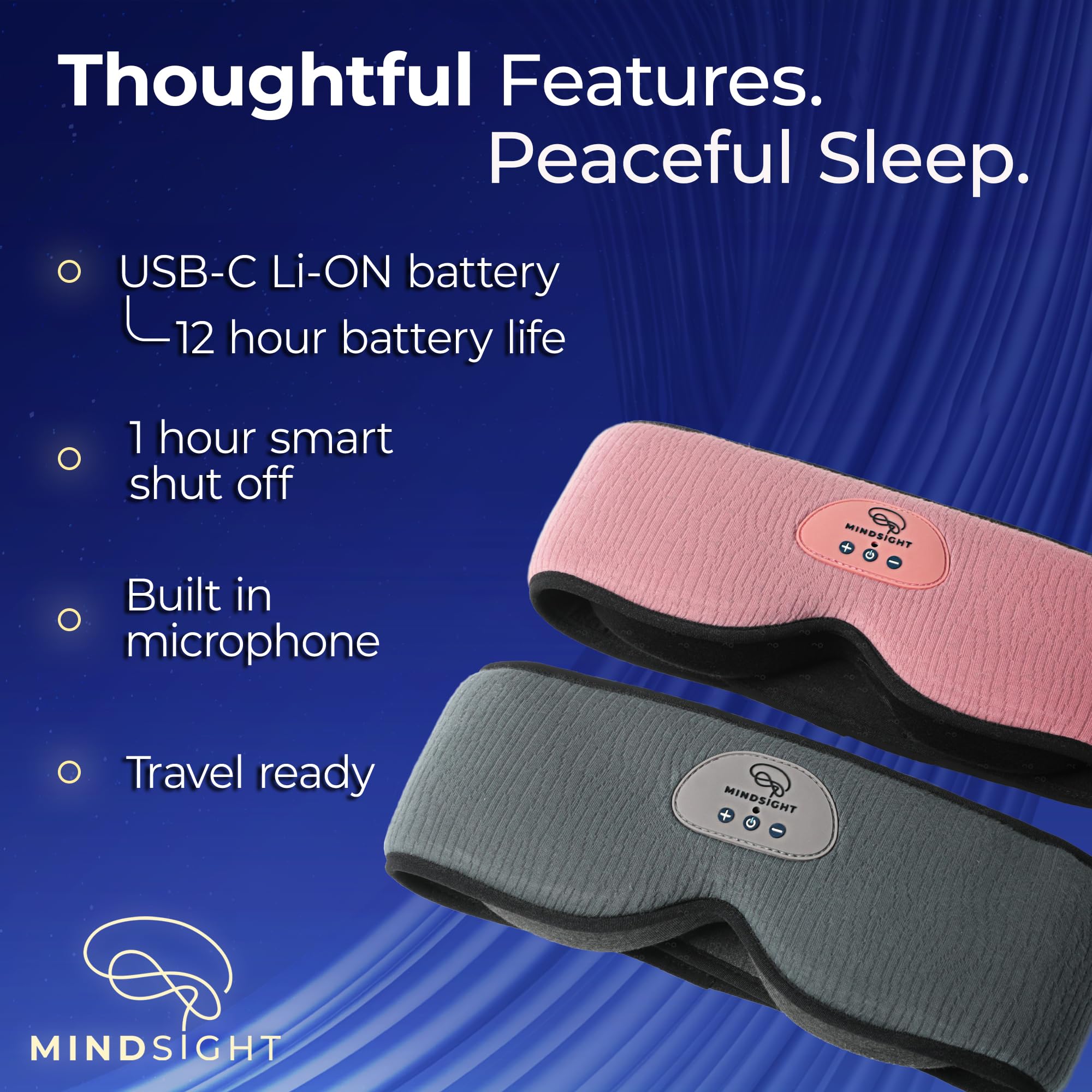 Mindsight DriftBand spot-clean design keeps care simple while electronics stay protected.