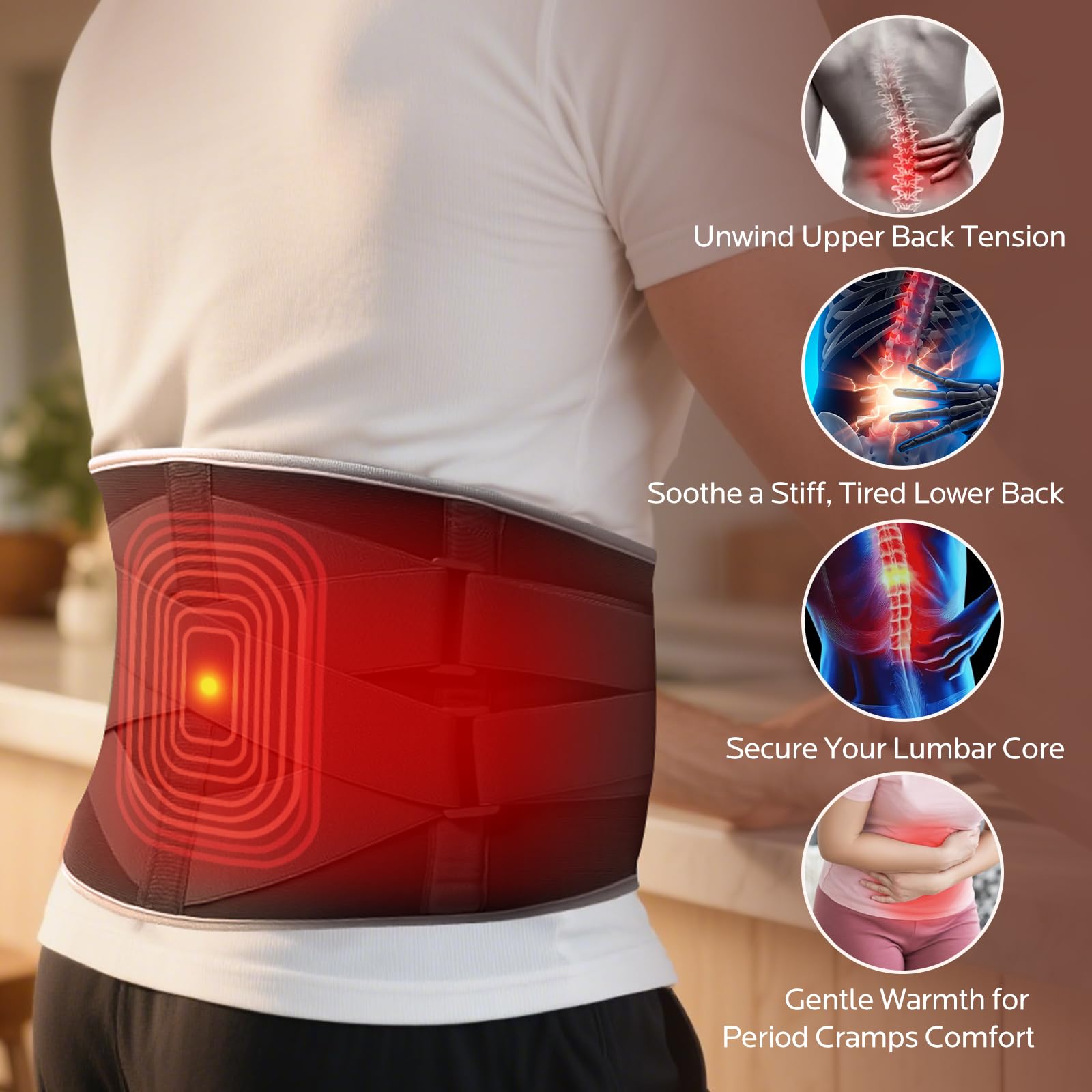 MineeCozee heating pad highlighting 7000mAh battery for extended use.
