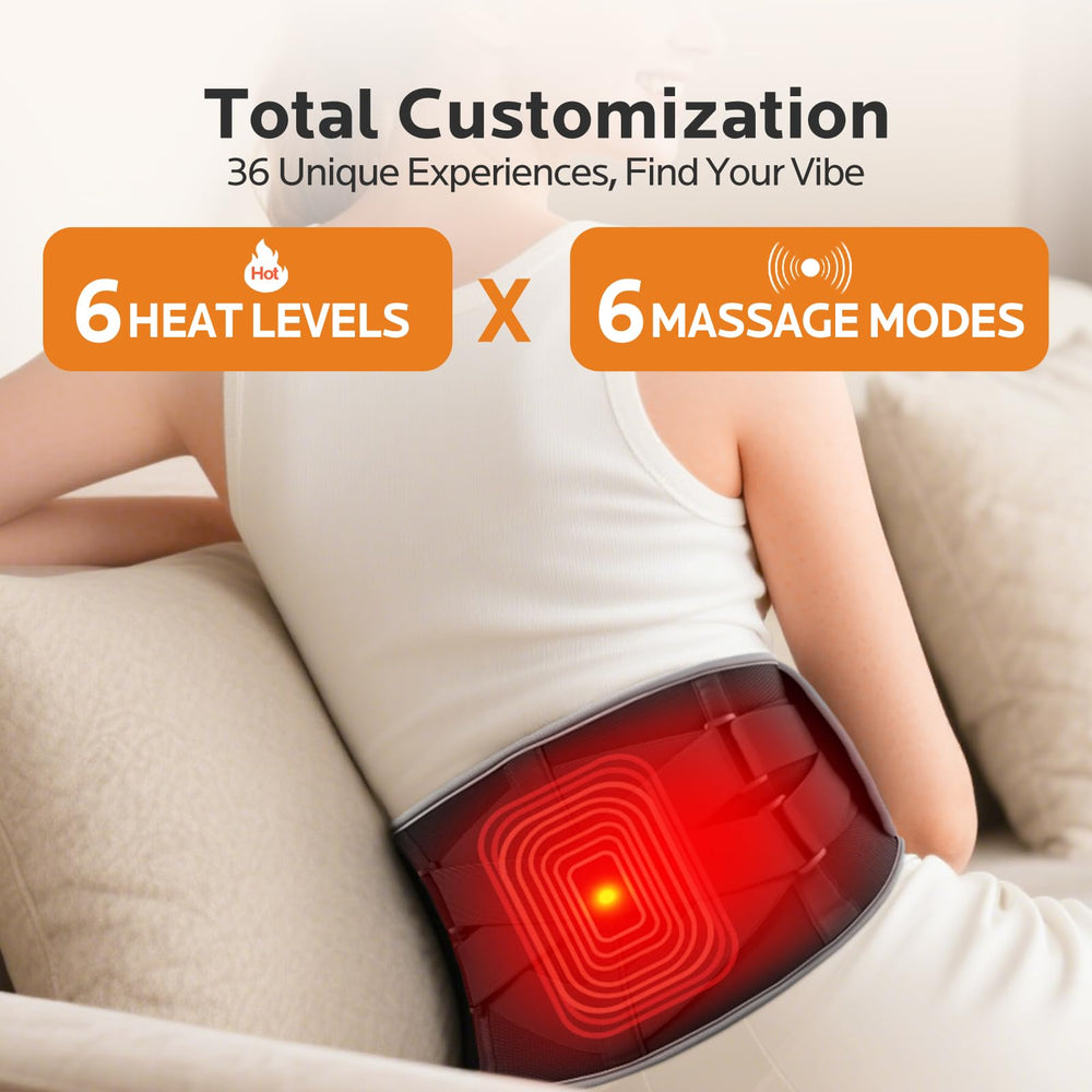 MineeCozee heating pad featuring ergonomic cross strap for secure wear during activity.