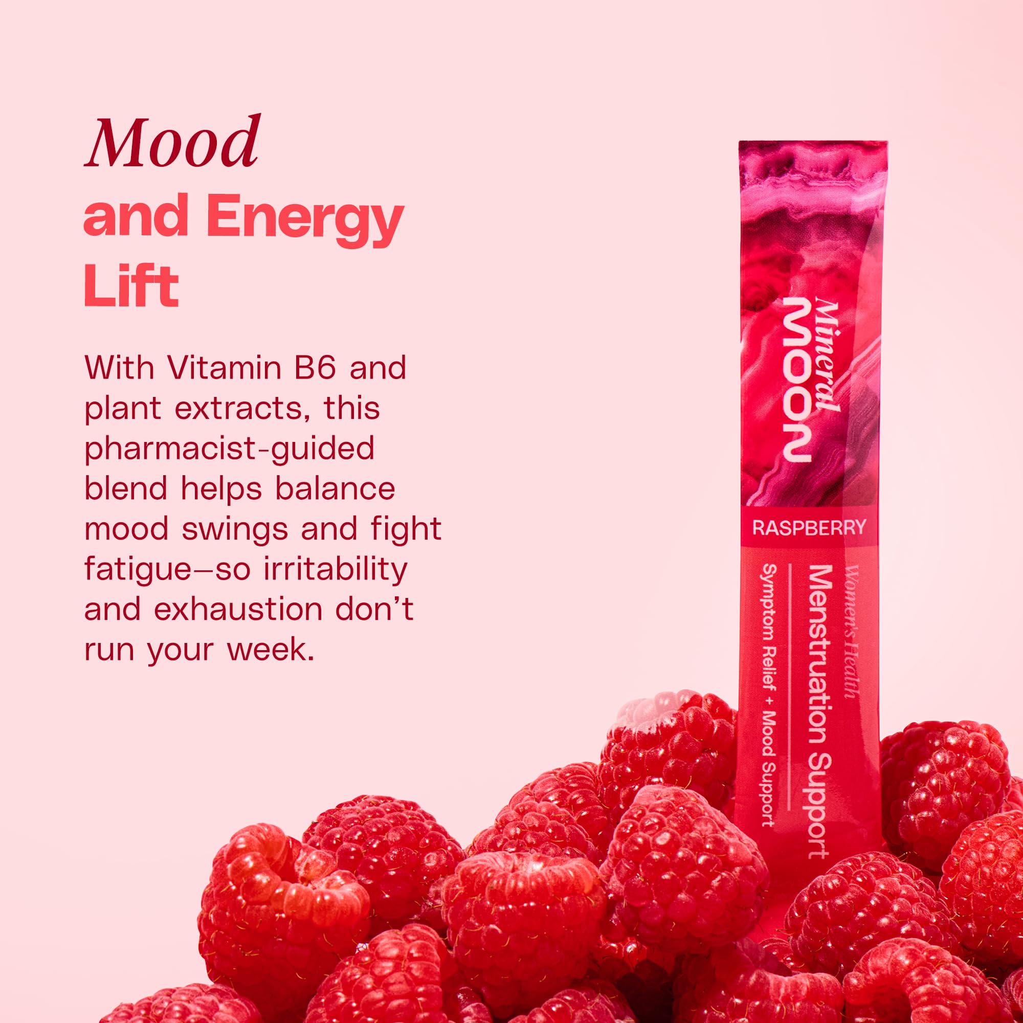 Botanicals including chasteberry and hibiscus conveys hormonal balance synergy.