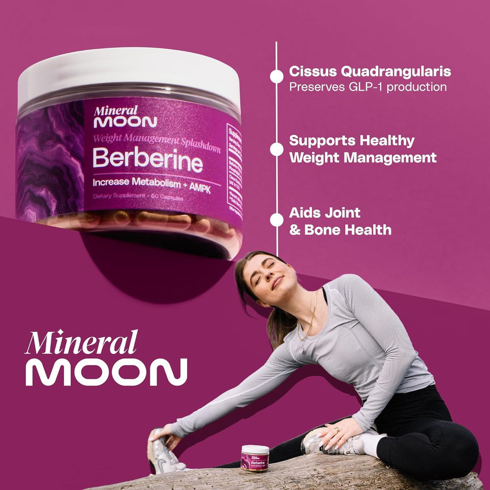 Mineral Moon daily serving two capsules with water.