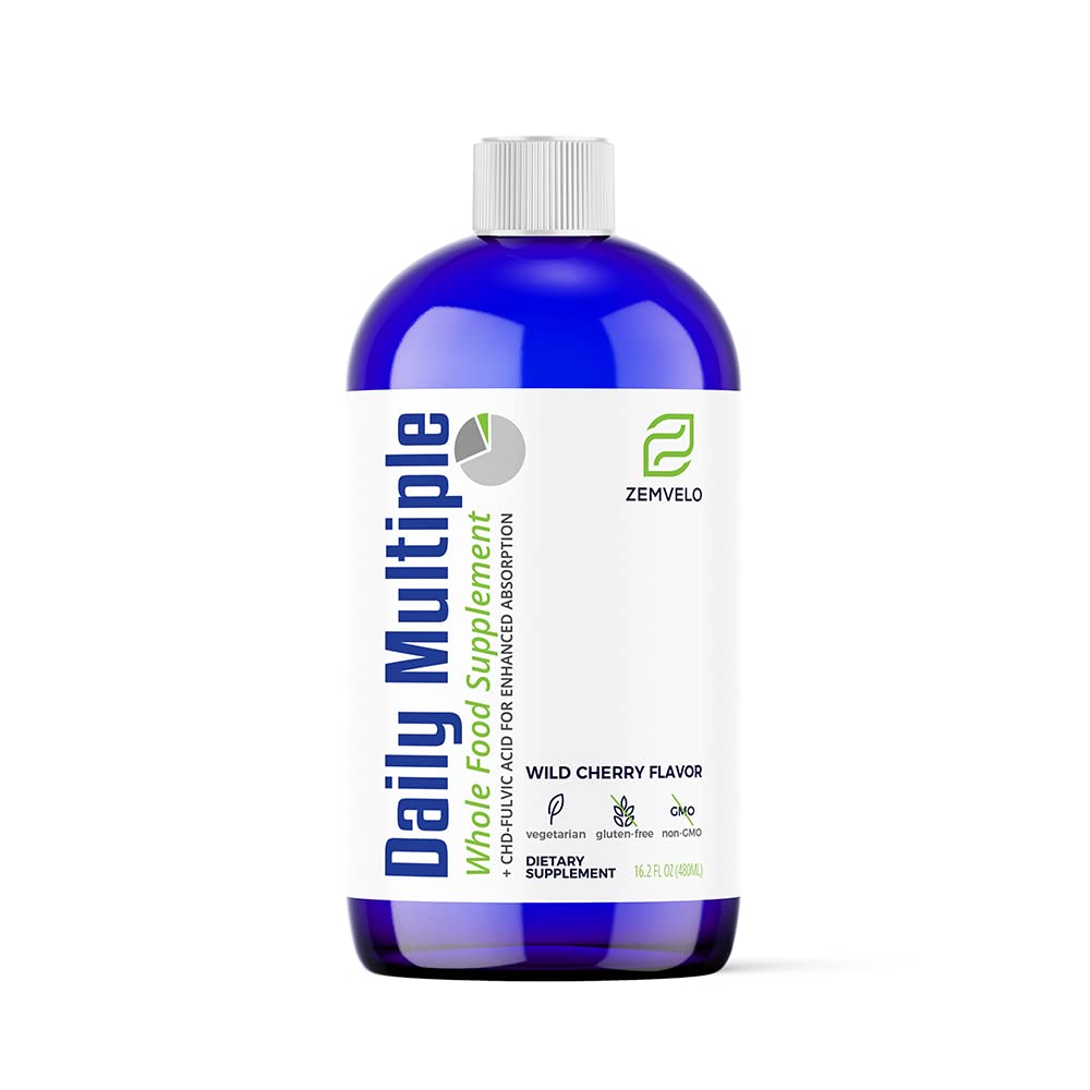 Mineralife Liquid Daily Multiple cherry flavor bottle highlights natural whole-food ingredients for everyday wellness.