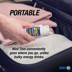 Mini Thin supports active routines with discreet, lightweight energy tablets.