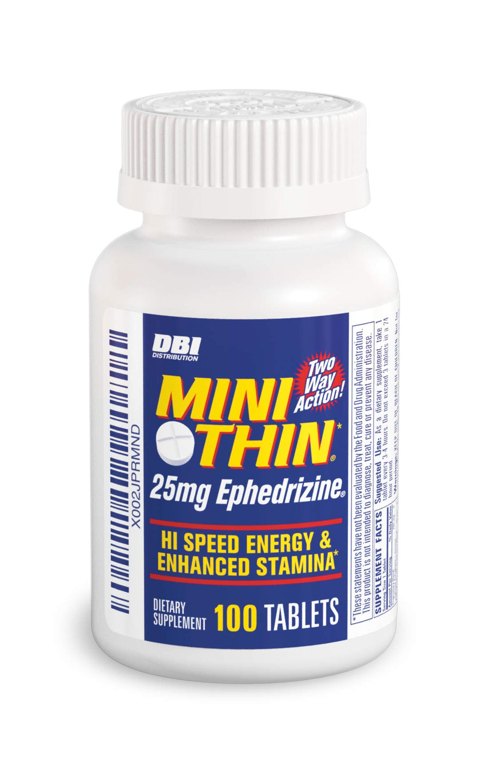 Mini Thin two-way energy tablets in a bottle for convenient daily boosts.