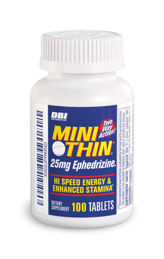 Mini Thin two-way energy tablets in a bottle for convenient daily boosts.