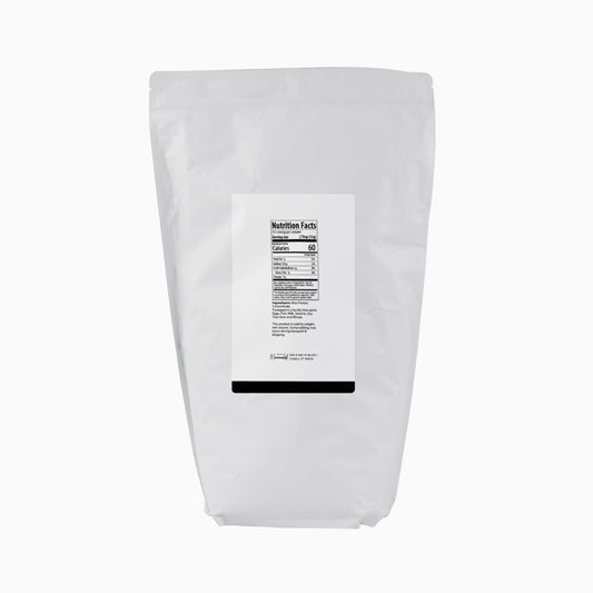 Minimalist Rice Protein bag front shows convenient white resealable pouch for easy storage
