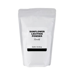 Minimalist Sunflower Lecithin Powder in a resealable bag for convenient storage and use.