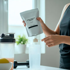 Minimalist Whey Protein Isolate 90 in blender shaker ready for a smooth shake.