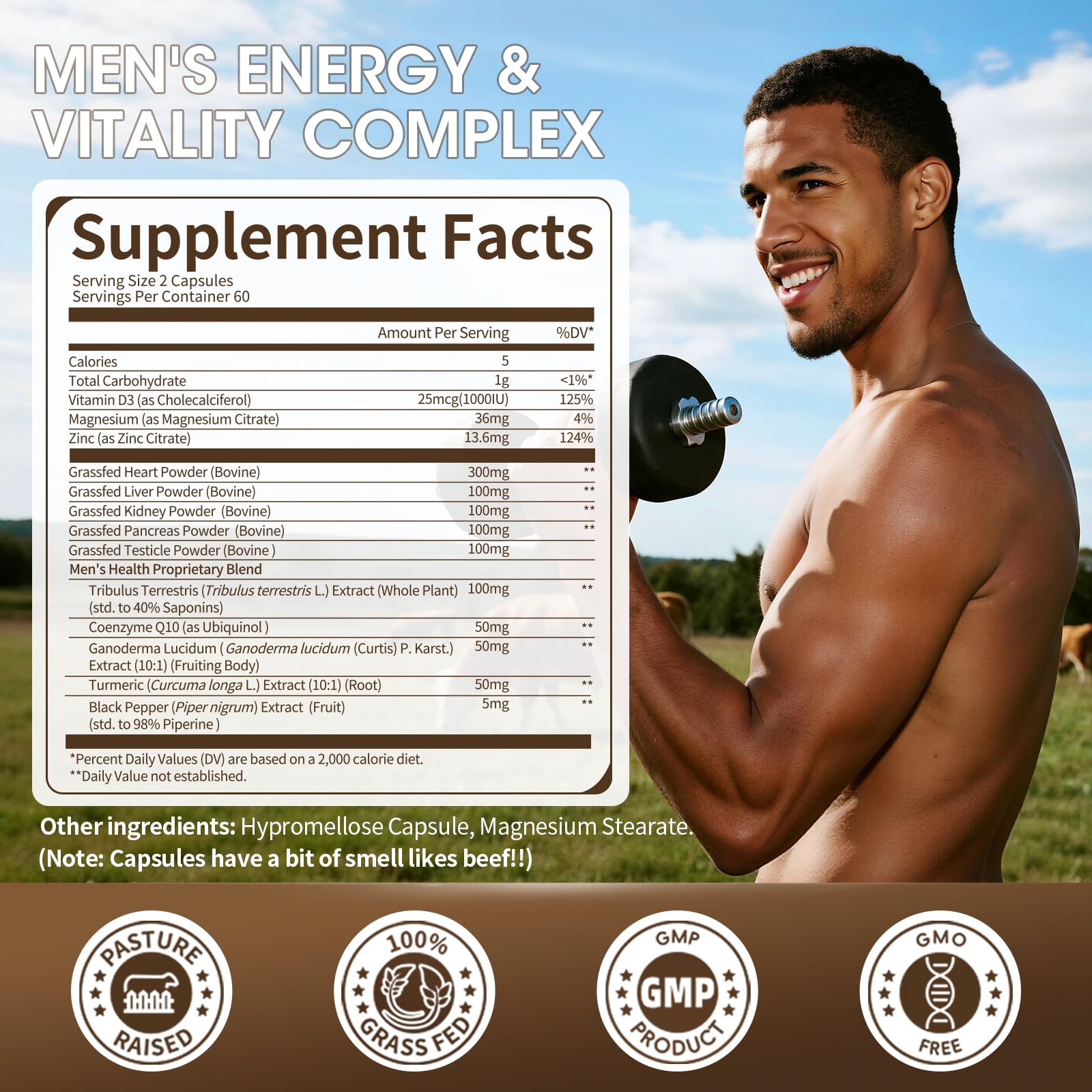 Mininch beef pancreas capsules containing enzymes for digestion