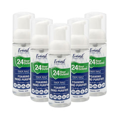 Mint Bucket Everest foaming sanitizer bottle, 1.7 oz, ideal for on-the-go protection.