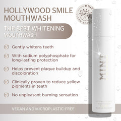 Mint by Dr. Mintcheva 2-phase whitening action emphasizes stain lift and protective care.