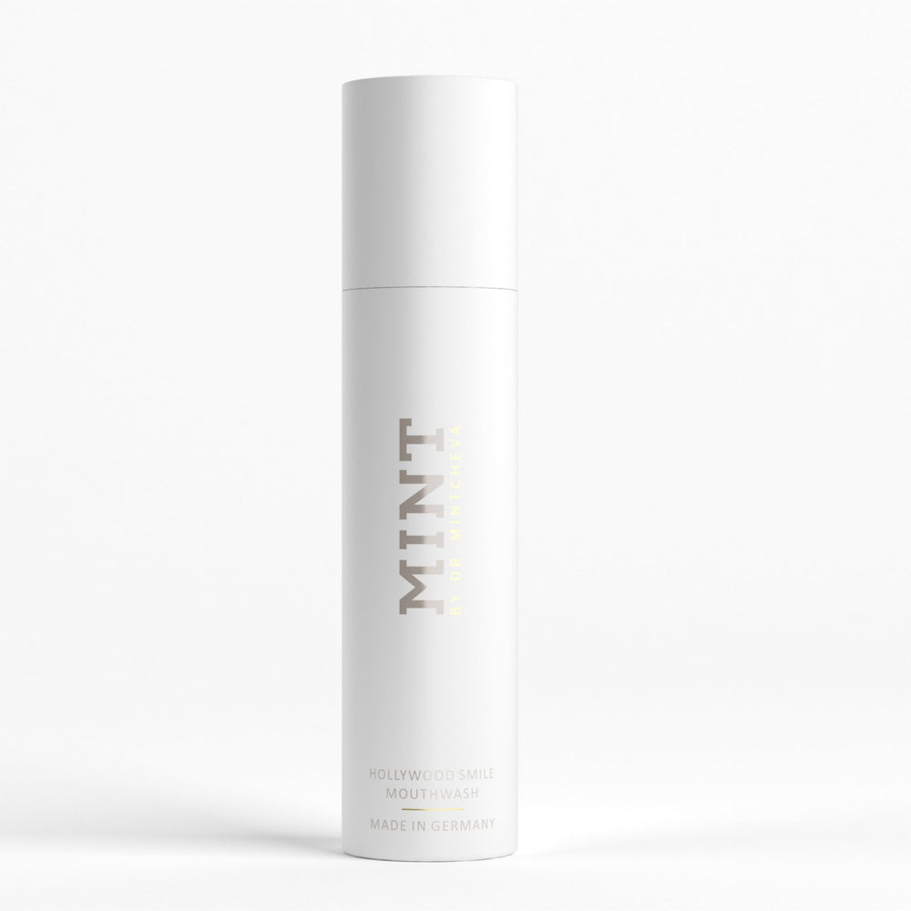Mint by Dr. Mintcheva alcohol-free formula offers a clean, gentle mouthwash experience.