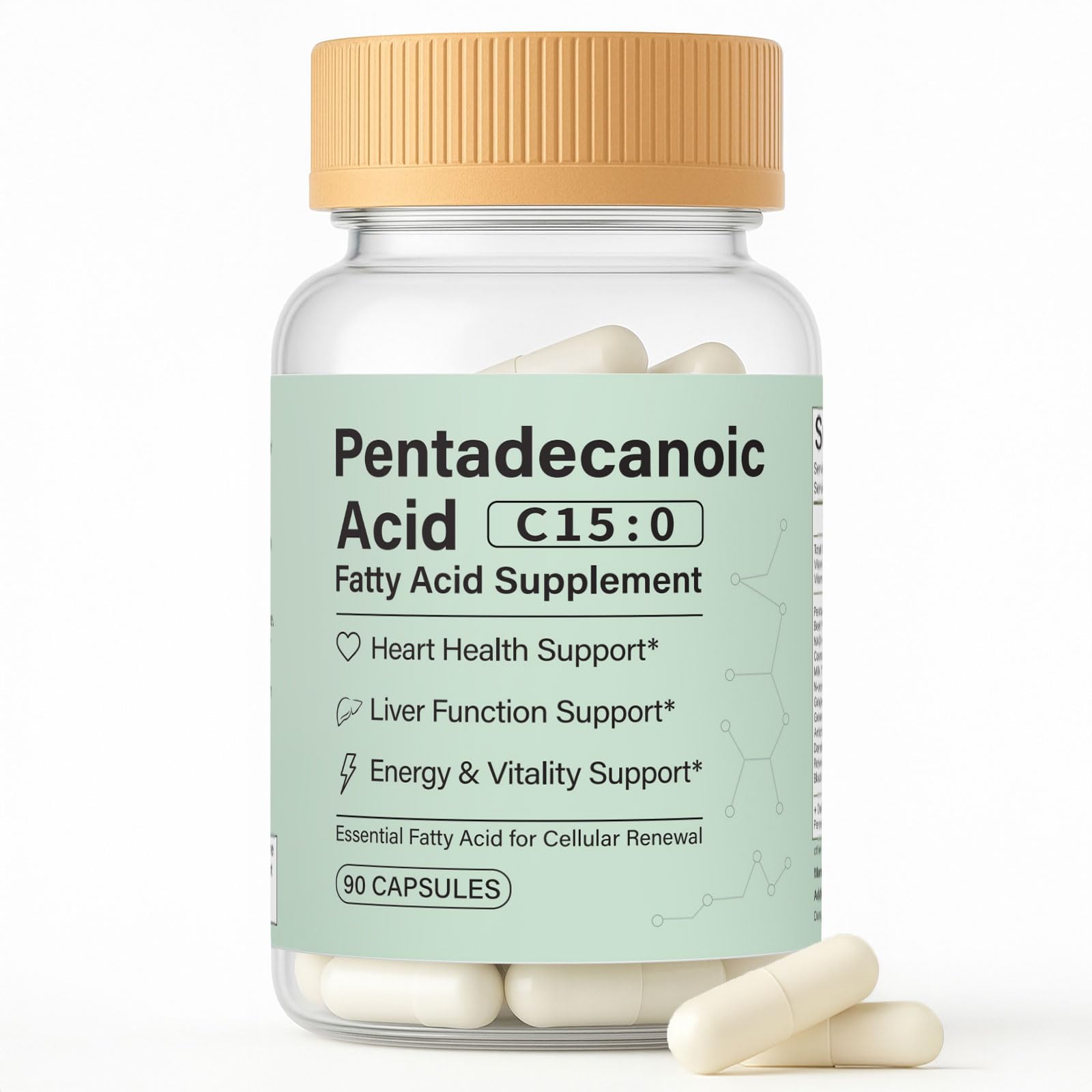 Minyang Pentadecanoic Acid Capsules bottle front for easy daily plant-based support.