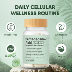 Minyang Pentadecanoic Acid Capsules on desk ready for daily routine.