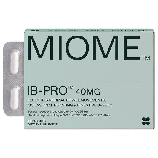 MIOME IB-PRO bottle front view for bloating support.
