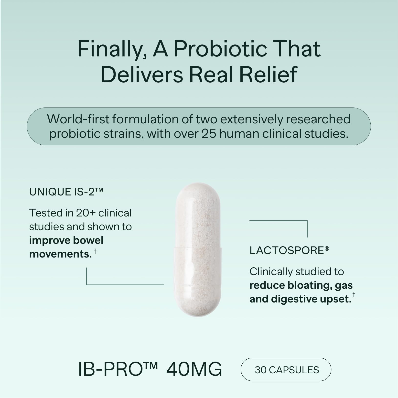 Close-up of MIOME IB-PRO capsules for easy daily use.