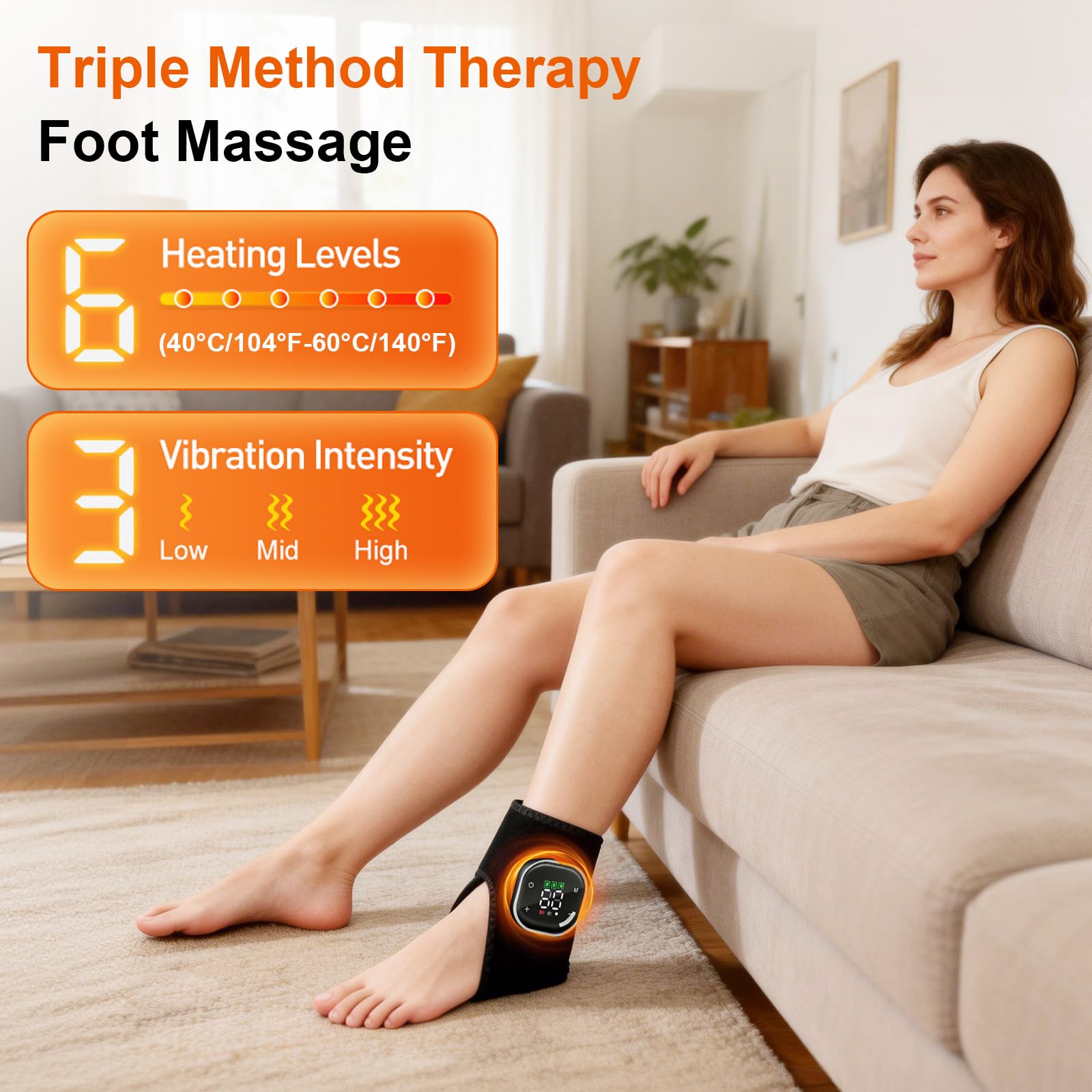 Miosugo ankle heating pad cordless shown for portable comfort