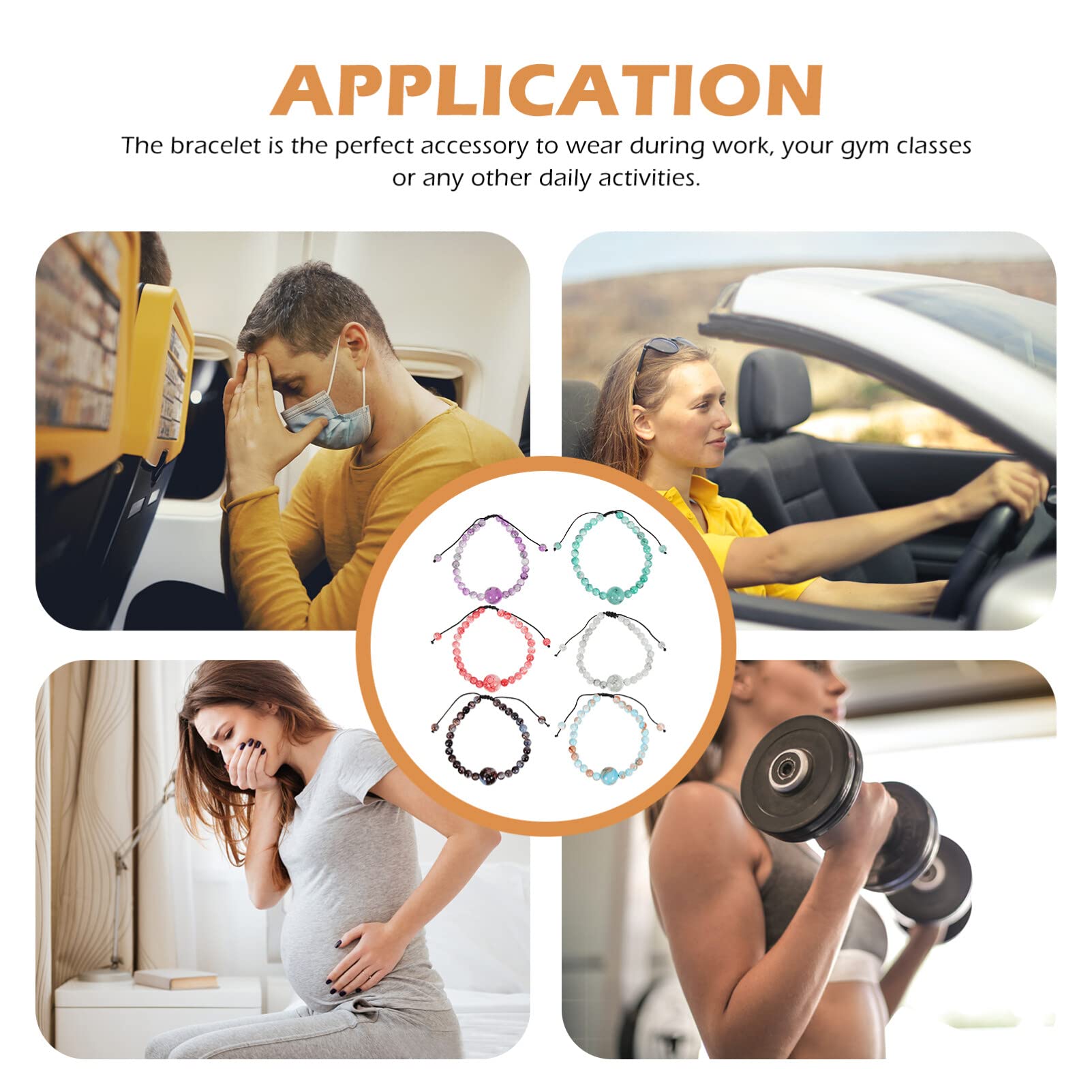 Mipcase car travel sickness wristbands comfortable and adjustable for long road trips.