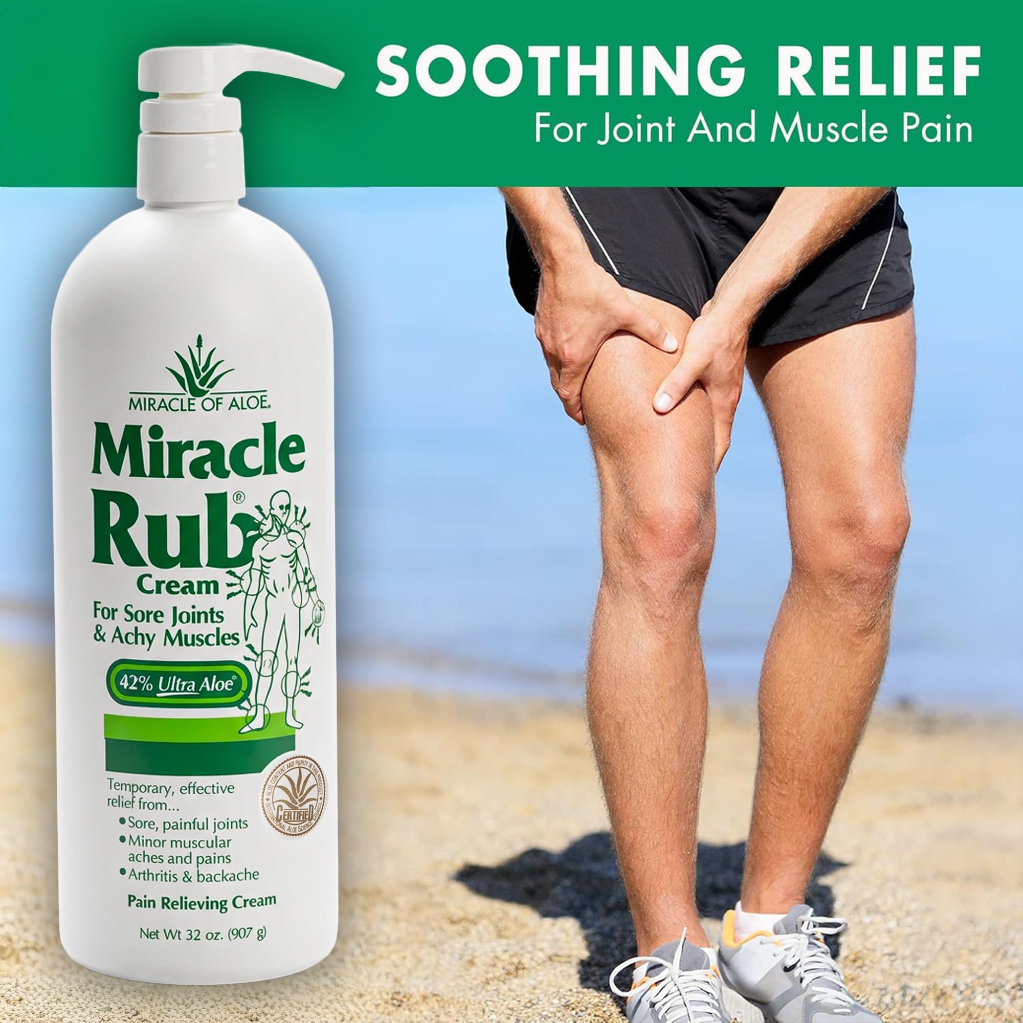 Applying Miracle Rub on skin demonstrates comfort use