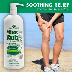 Applying Miracle Rub on skin demonstrates comfort use